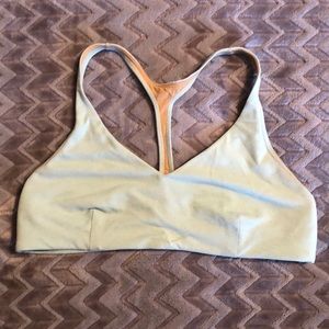 Lululemon Arise Bra sz10 Aqua Blue Cups Racerback